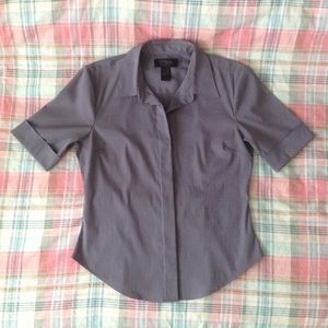 EUC Size 7/8 Slate Gray Button Down Blouse